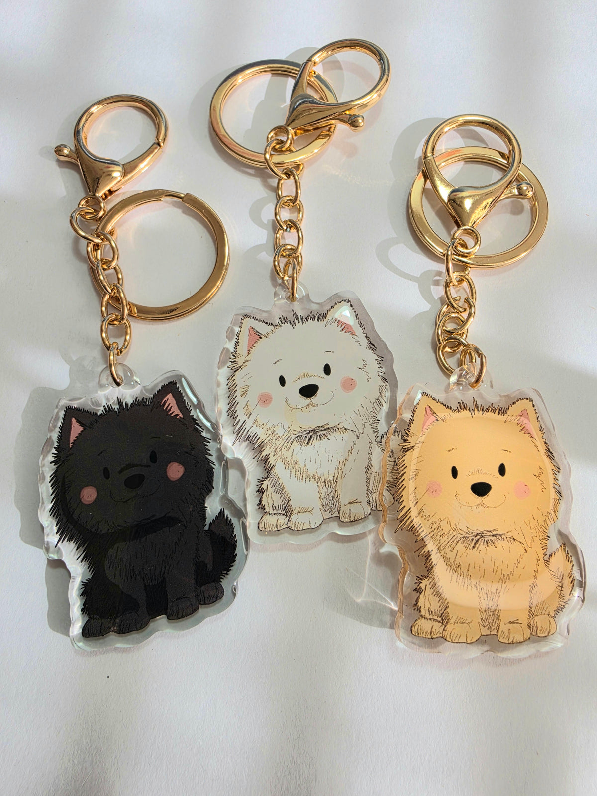 Pomeranian Keychain - Black - 054