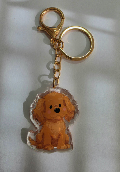 Spaniel Keychain - Gold - 063
