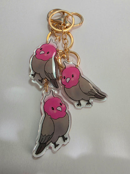 Galah Keychain - Pink and Grey - 089