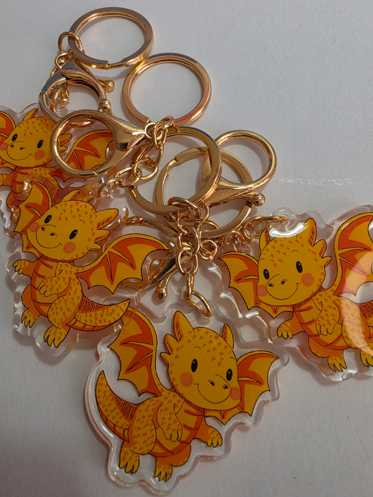 Dragon Keychain - Gold - 095