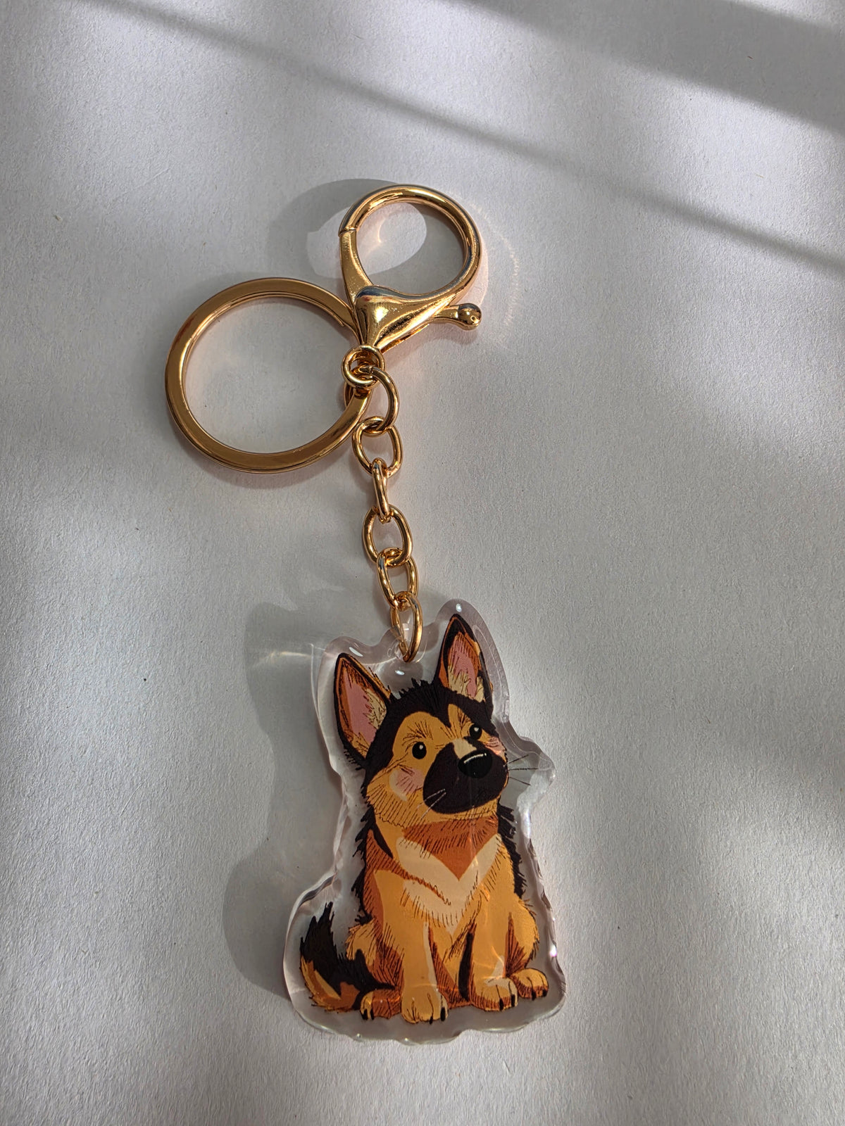 German Shepherd Keychain - Tan and Black - 023
