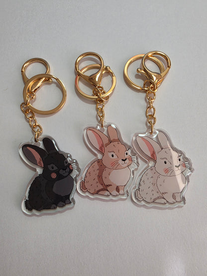 Rabbit Keychain - Black - 105