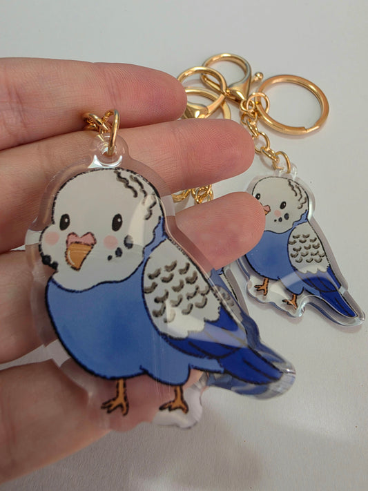 Budgie Keychain - Blue - 091